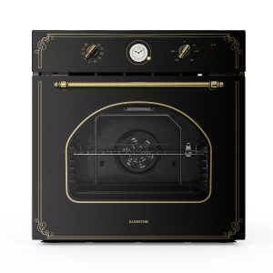 Victoria Einbaubackofen Retro-Design 9 Funktionen 50-250°C schwarz