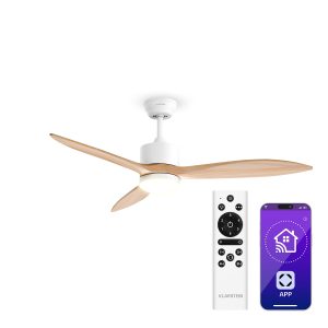 SkyBreeze Smarter Deckenventilator mit Licht | 132 cm | 27 W | Leise | LED | Holz