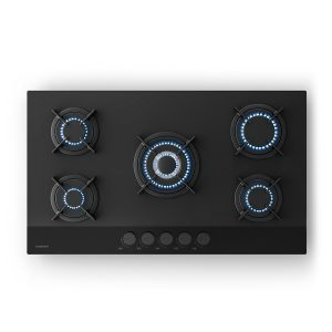 Velaire Gaskochfeld | 5-flammig mit elektrischer Zündung | Erdgas- & LPG-kompatibel | 10400W | 90cm